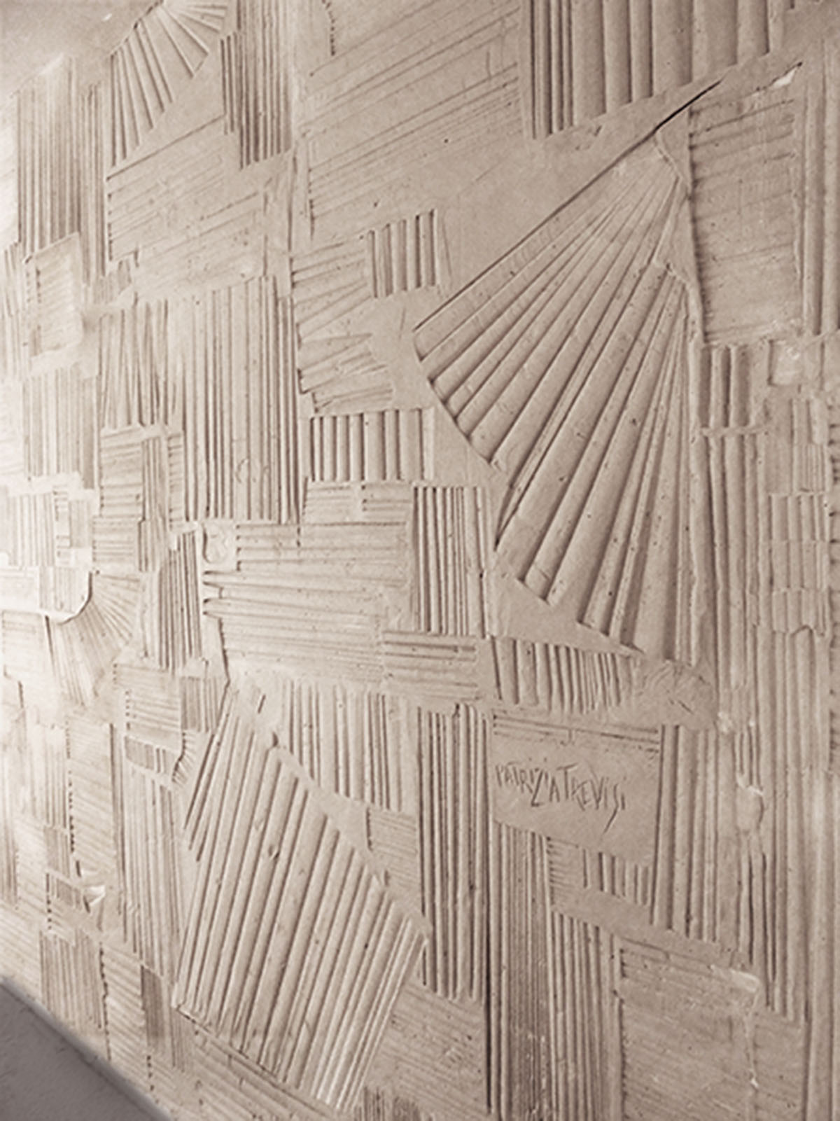 Pareti a bassorilievo N.24 pareti per lofts Roma Gesso modellato su multistrato. Colorazione con lavabile. Cm 600x 280 cad