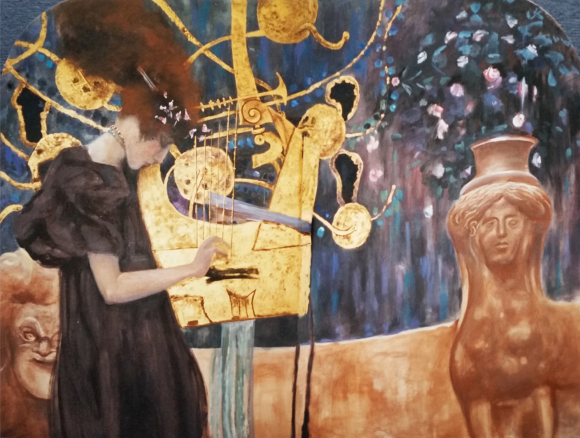 Klimt Pub Roma Tecnica mista. Colorazione ad acrilico su tela. Mq 20
