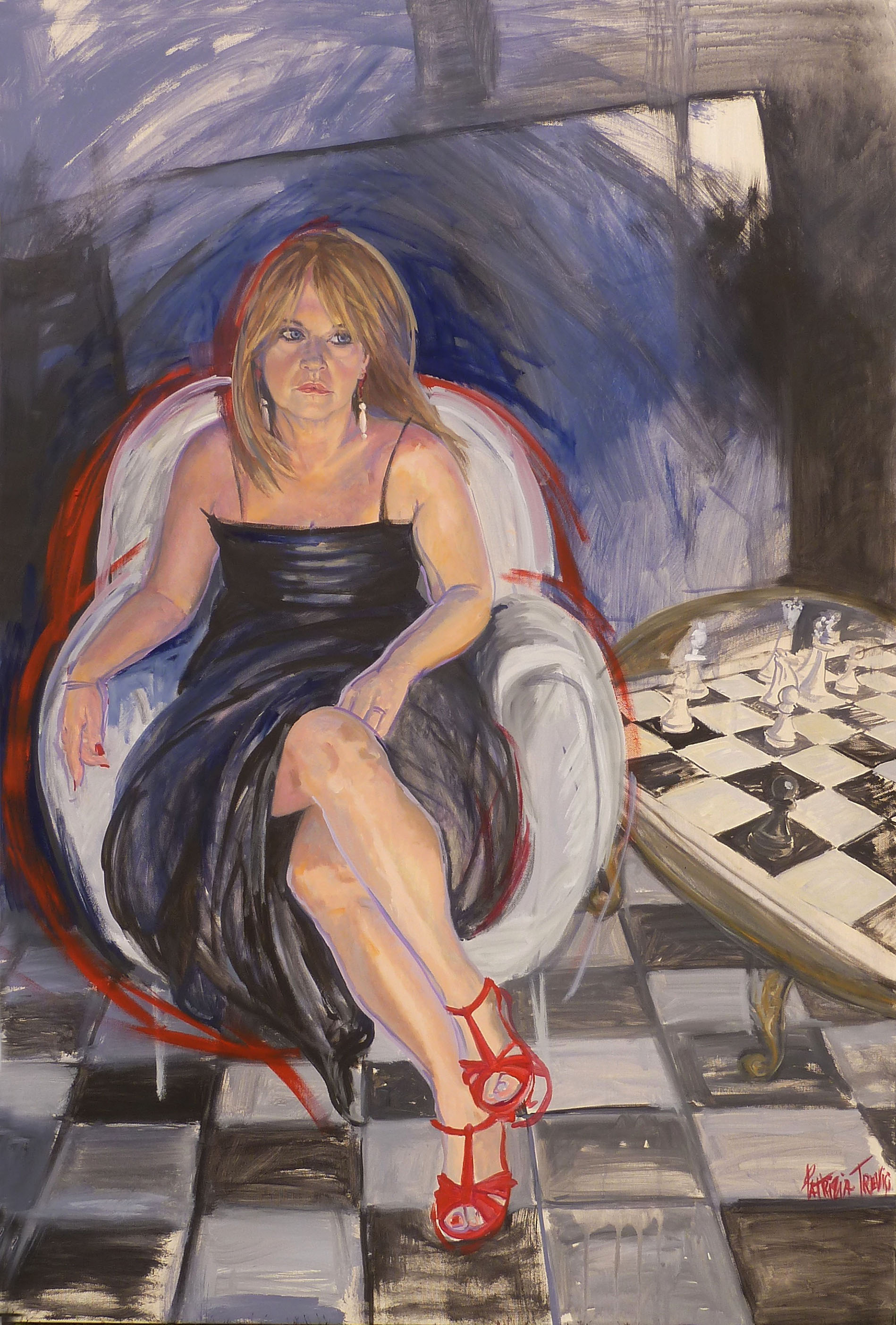 ritratto "donna con scacchi"